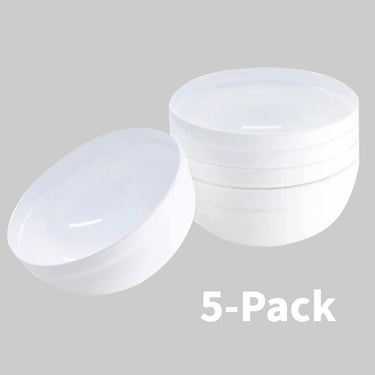 Mini recipiente de plástico de 270 ml de capacidad (paquete de 5) de color blanco